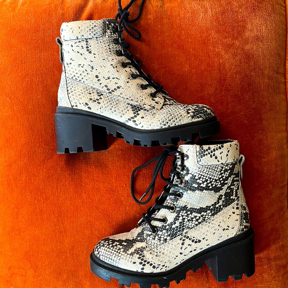 Chunky heel combat boot